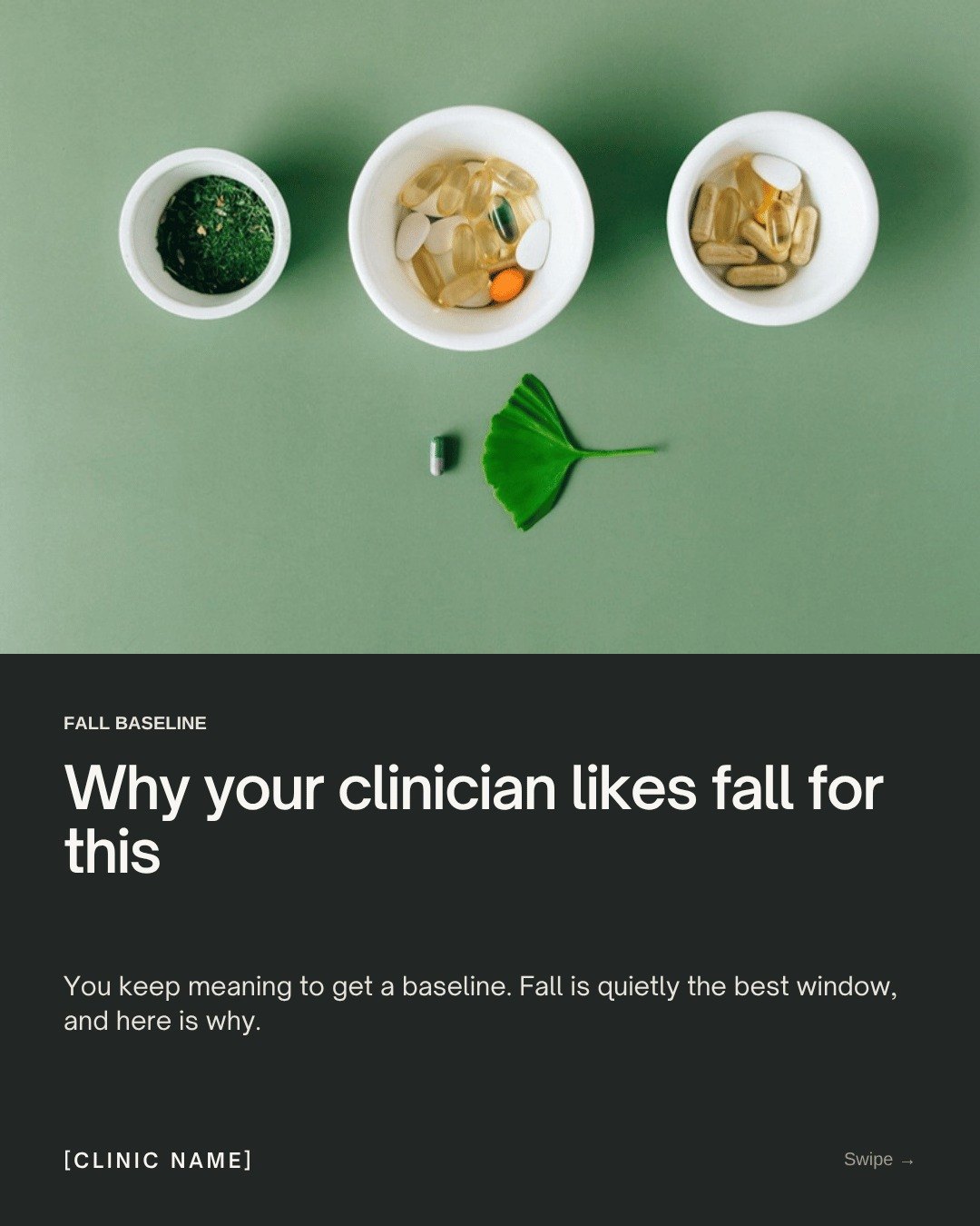 Longevity & Wellness Clinic pack, sample Q4 Instagram post 1